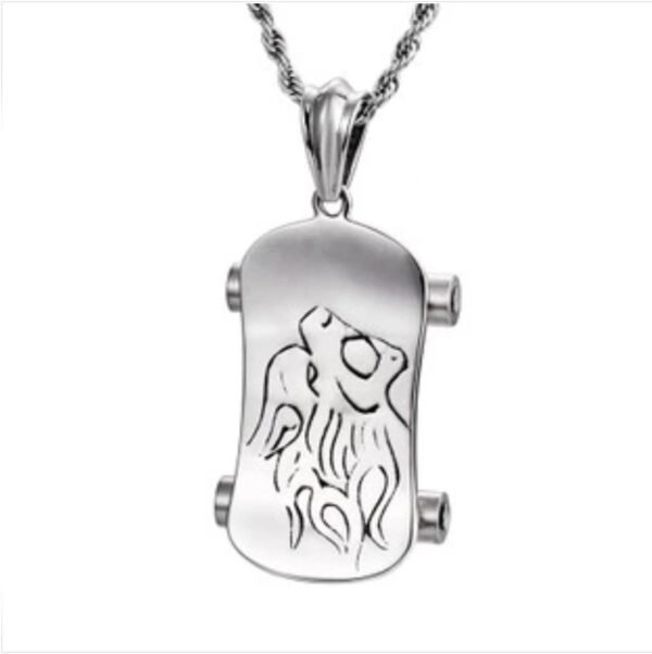 Gothic Silver Skaters Skateboard Chain