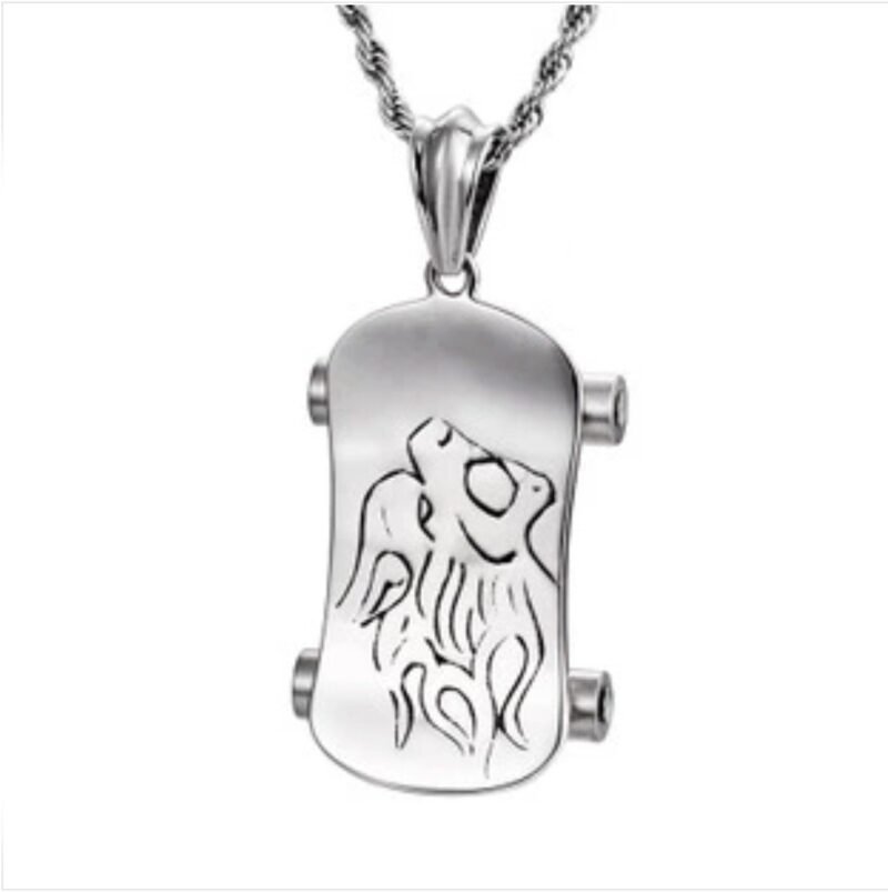 Gothic Silver Skaters Skateboard Chain