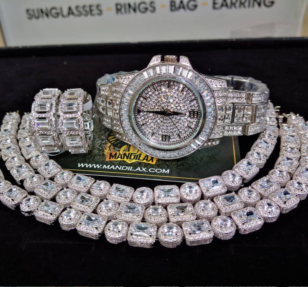 White Valeria Iced Out Wrist Watch for Men - Image 3