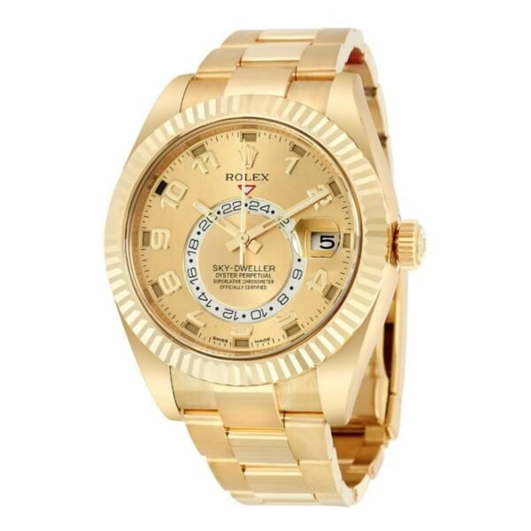 Rollie Sky Dweller Oyster Champagne Dial Mens Watch