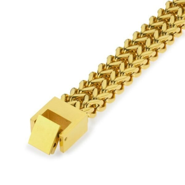 Gold Double Franco Chain Bracelet - Image 4