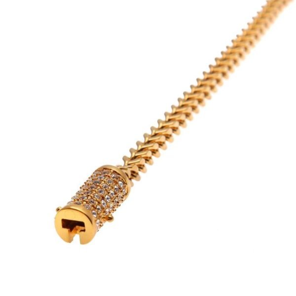 Gold Iced Clasp Franco Bracelet - Image 4