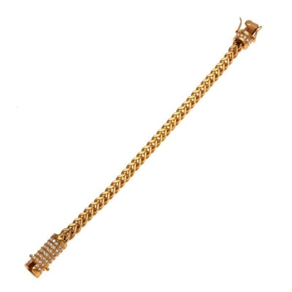 Gold Iced Clasp Franco Bracelet - Image 5