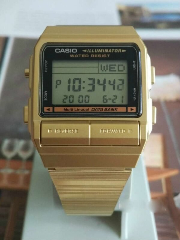Casio Gold Data Bank Vintage Digital Dual Time Watch - Image 2