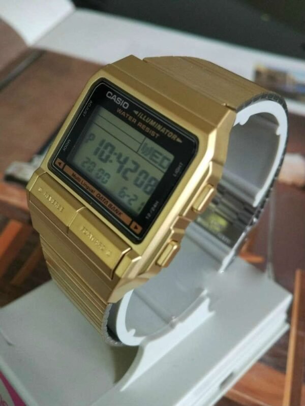 Casio Gold Data Bank Vintage Digital Dual Time Watch - Image 5