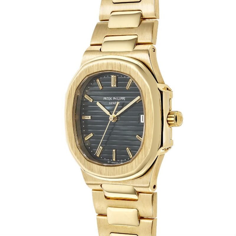 Pat ek Nautilus Black Dial Date Yellow Gold Watch - Image 4