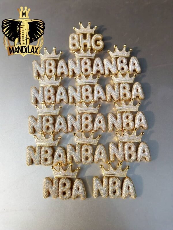 Royal Crown Customized Name Bubble Letter | Real Gold Plating - Image 10