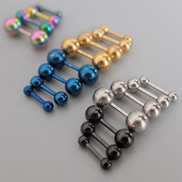 Gold/Black/Silver Reversible 6mm Ball Screw Earrings
