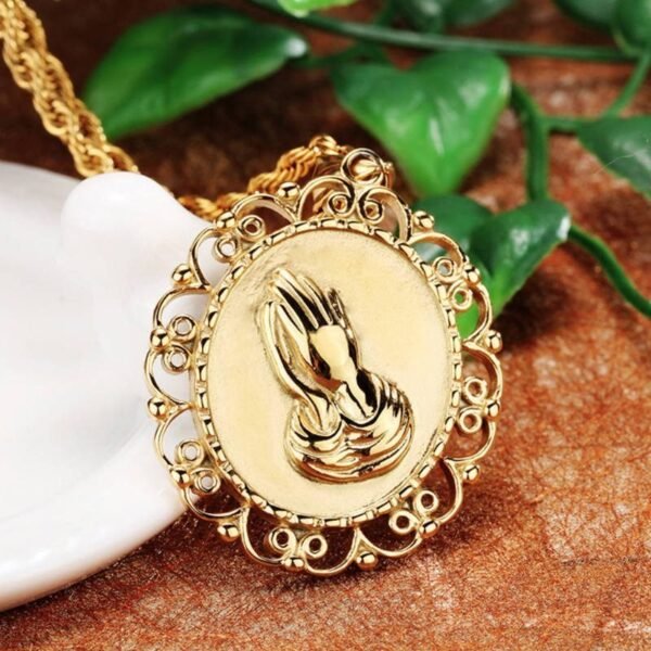 Gold Framed Praying hands Chain - Image 4