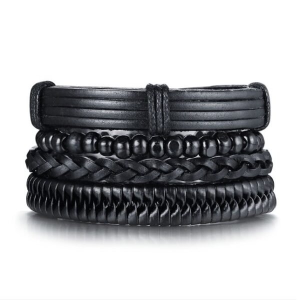 4 in 1 Stackable Leather Bracelet Set
