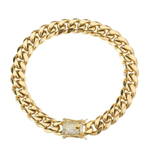 14mm Cuban Link with Iced Open Clasp Bracelet - Image 7