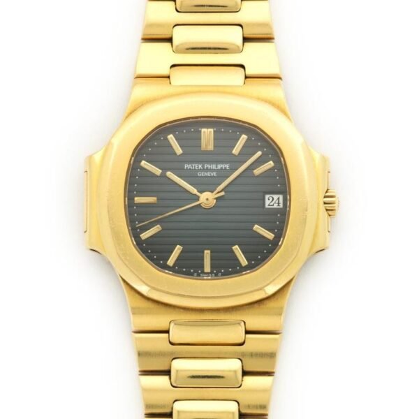 Pat ek Nautilus Deep Blue Dial Date Yellow Gold Watch - Image 7