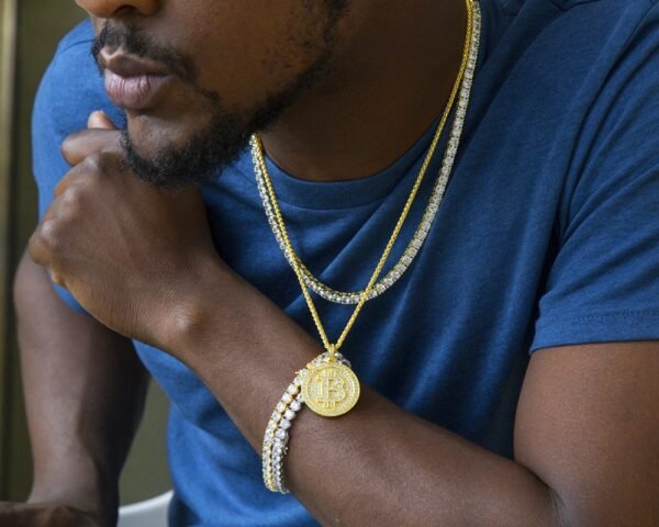 Gold Iced Out Bitcoin Chain - Image 6