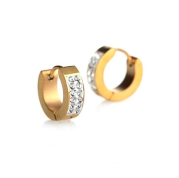 Dual row Diamond Huggie Earrings