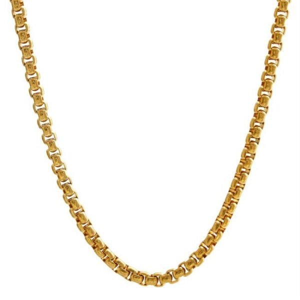 Gold Stainless Steel 4mm Round Box link Chain