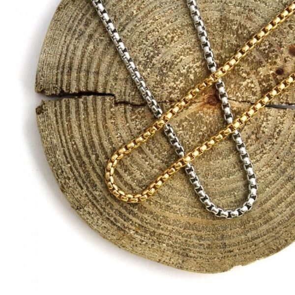 Gold Stainless Steel 4mm Round Box link Chain - Image 3