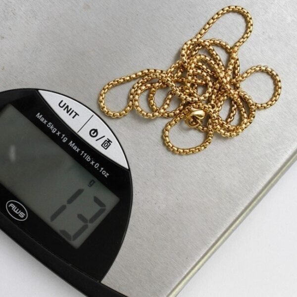 Gold Stainless Steel 4mm Round Box link Chain - Image 6