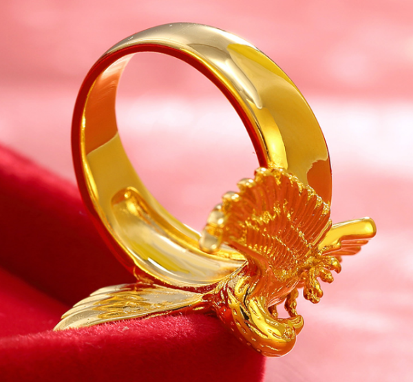 Gold 3D Bird Ring - Image 2