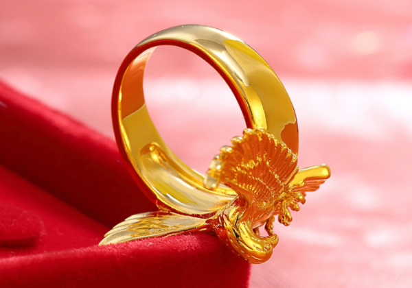 Gold 3D Bird Ring - Image 4