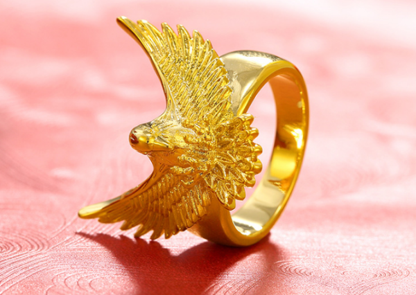 Gold 3D Bird Ring - Image 5