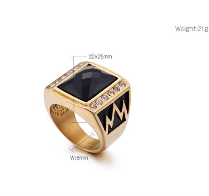 Vintage Thunder Strike Black Stone Ring - Image 11