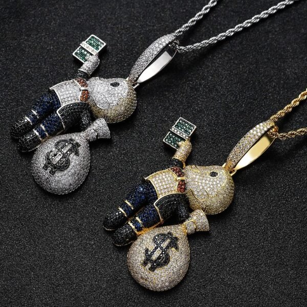 Iced Out Fly Money Bag Grabber Chain - Image 3