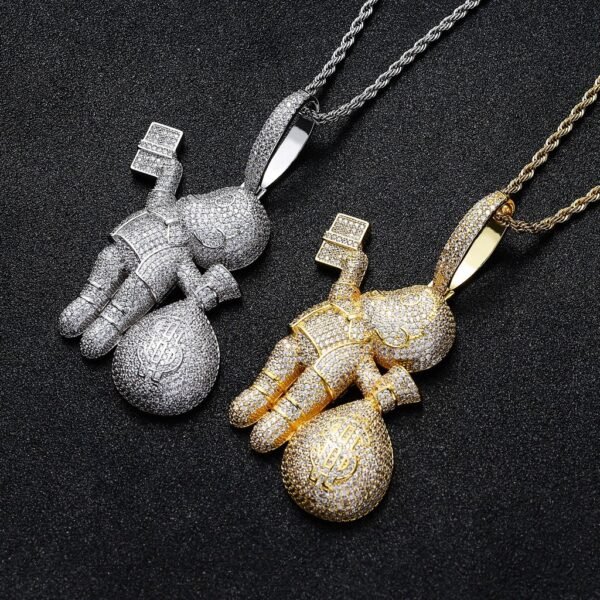 Iced Out Fly Money Bag Grabber Chain - Image 4