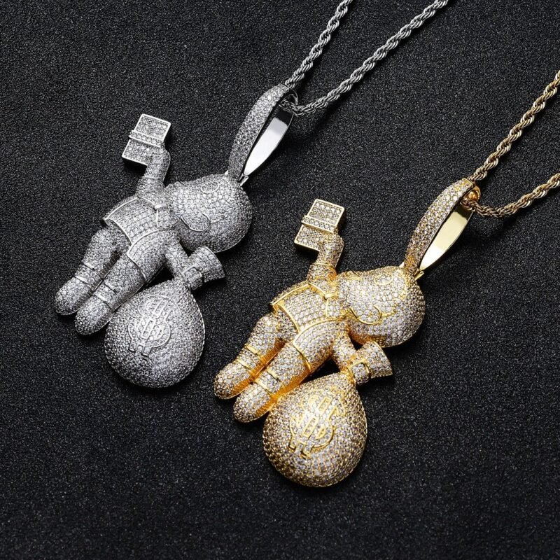 Iced Out Fly Money Bag Grabber Chain - Image 4