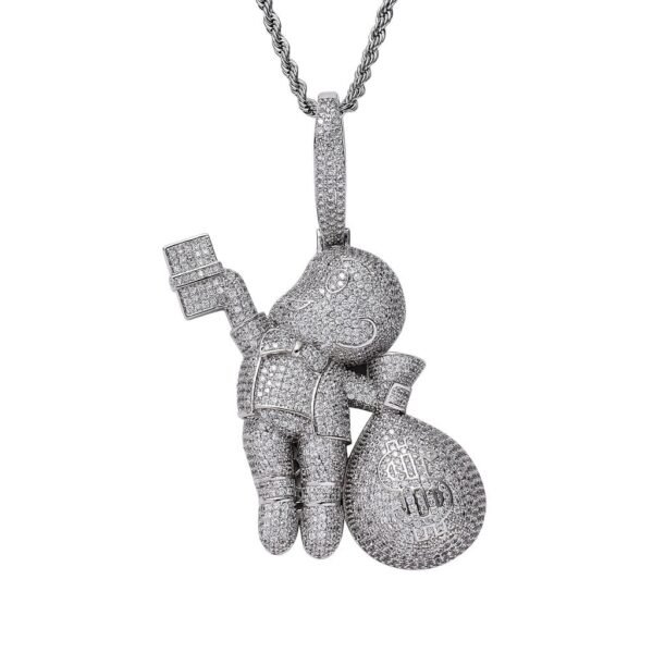 Iced Out Fly Money Bag Grabber Chain - Image 5