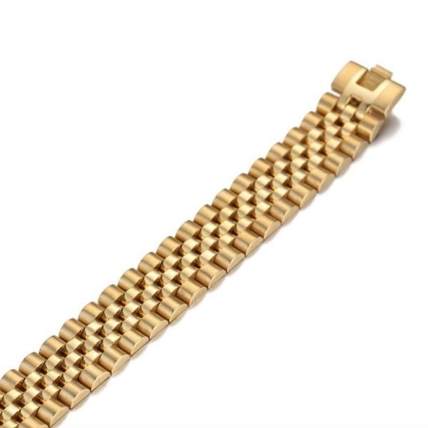 Classic Gold Titanium Steel Rollie Bracelet - Image 5