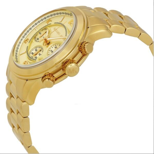 Gold Runway Chronograph Champagne Dial Men's Watch - Image 5