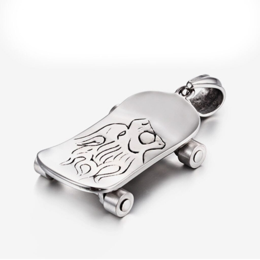 Gothic Silver Skaters Skateboard Chain - Image 5