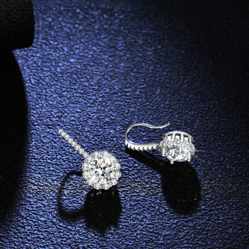 Iced Out VVS Moissanite Diamond Cluster Drop Earrings - Image 7
