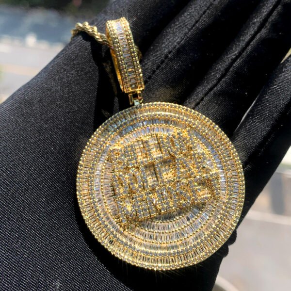 Silver Iced Out Billionaire Dollar Mindset Medallion Chain - Image 4