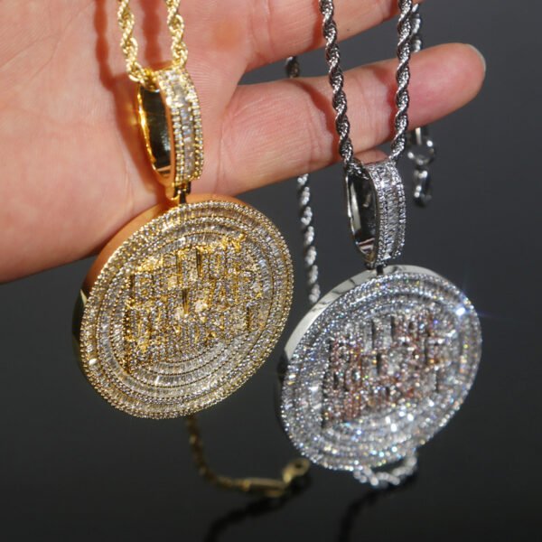 Silver Iced Out Billionaire Dollar Mindset Medallion Chain - Image 5
