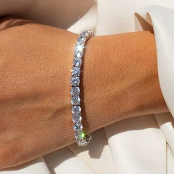 Iced Out 3mm VVS Moissanite Diamond Tennis Bracelet - Image 3
