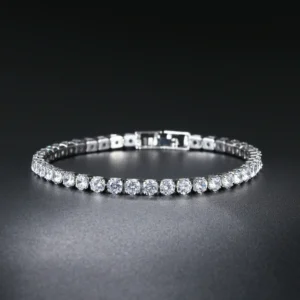 Iced Out 3mm VVS Moissanite Diamond Tennis Bracelet