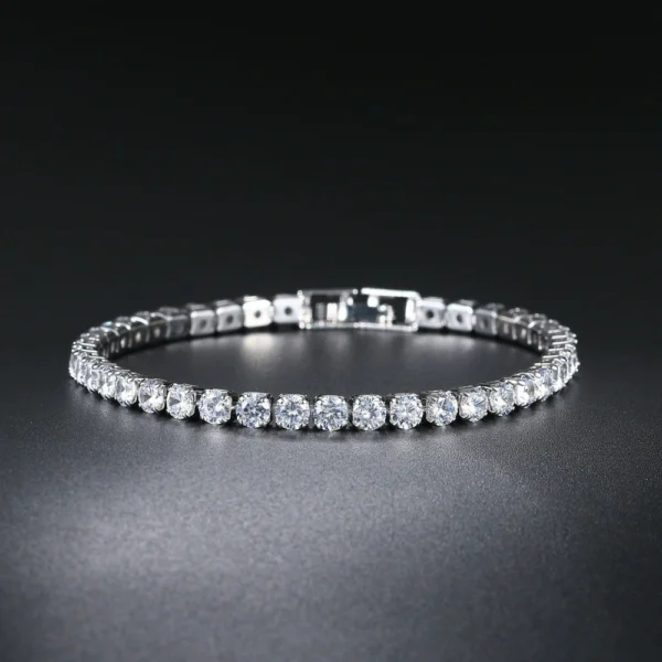 Iced Out 3mm VVS Moissanite Diamond Tennis Bracelet