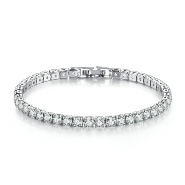Iced Out 3mm VVS Moissanite Diamond Tennis Bracelet - Image 2