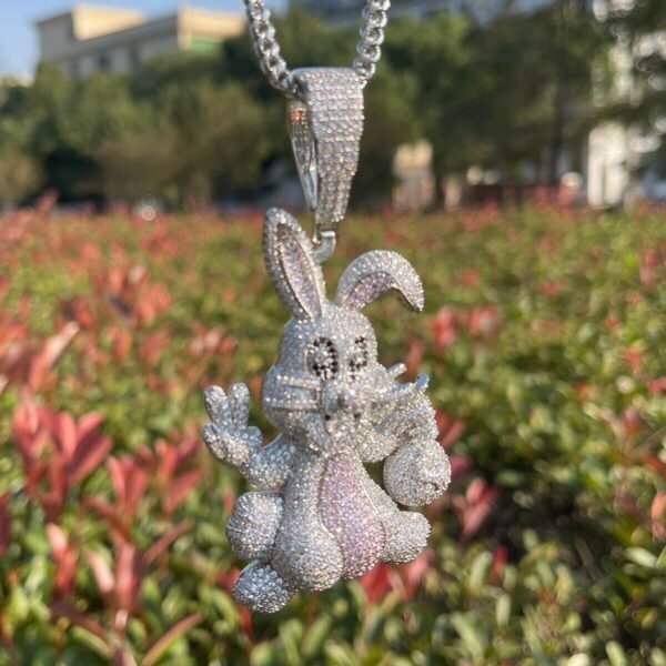 Iced out "Freddie Gibbs" Bunny Rose Gold Chain - Image 4