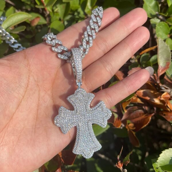 Iced Out Bold Gothic Cross Chian - Image 4
