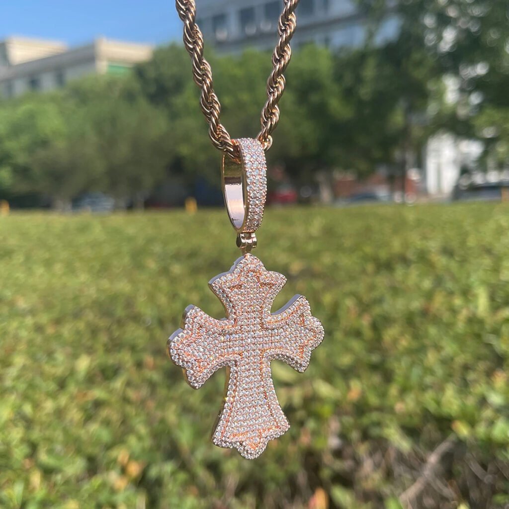 Iced Out Bold Gothic Cross Chian - Image 5
