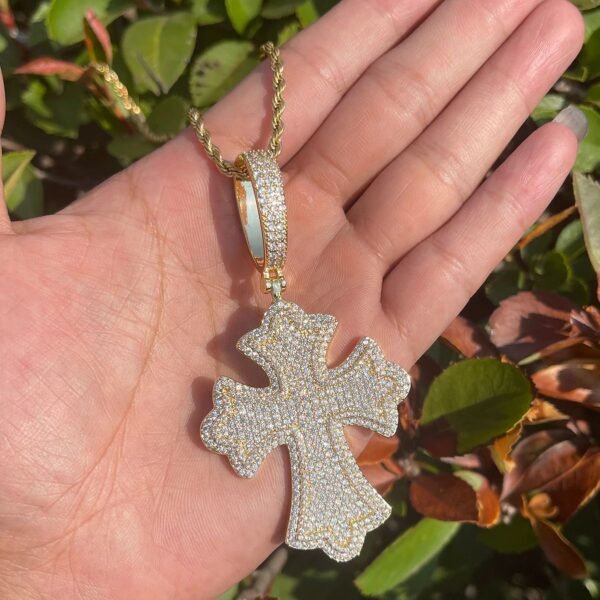 Iced Out Bold Gothic Cross Chian - Image 2