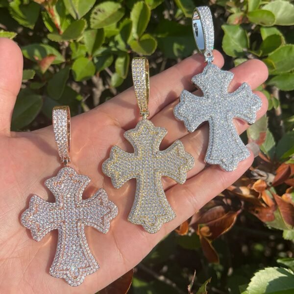 Iced Out Bold Gothic Cross Chian
