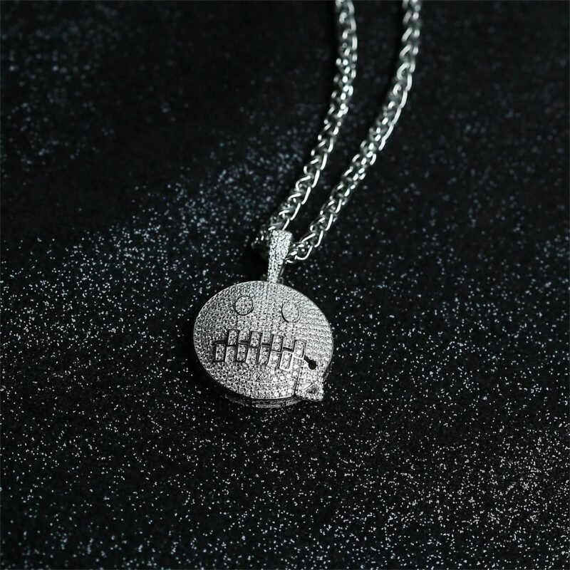 Iced Out Skull VVS Moissanite Silver Necklace - Image 3