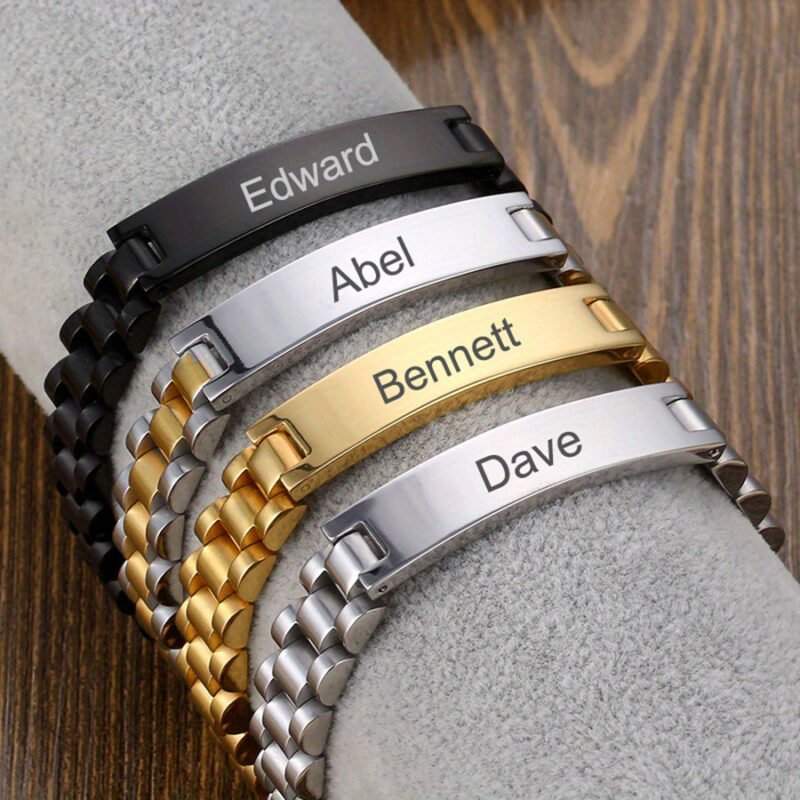 10mm Engraved Rolex Space Bar Bracelet - Image 2