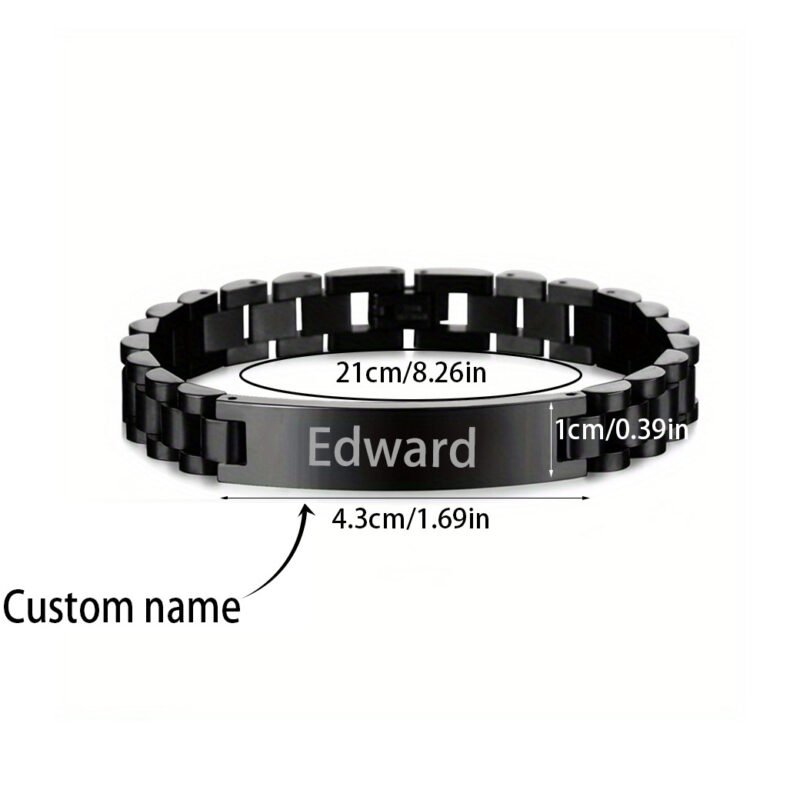 10mm Engraved Rolex Space Bar Bracelet - Image 4