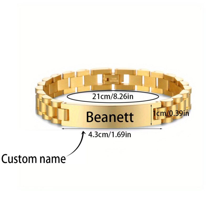 10mm Engraved Rolex Space Bar Bracelet - Image 5