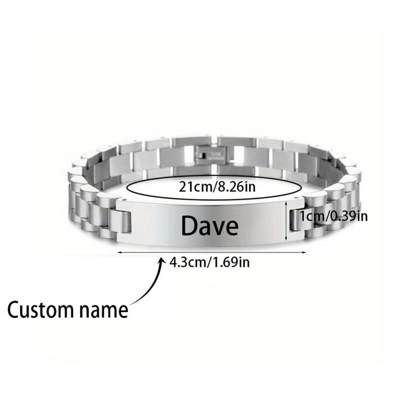 10mm Engraved Rolex Space Bar Bracelet - Image 6