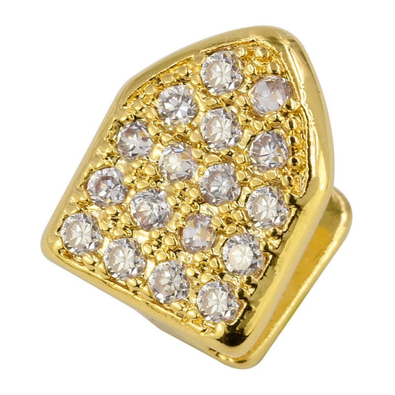 Iced Out single-tooth gold-plated grillz - Image 4